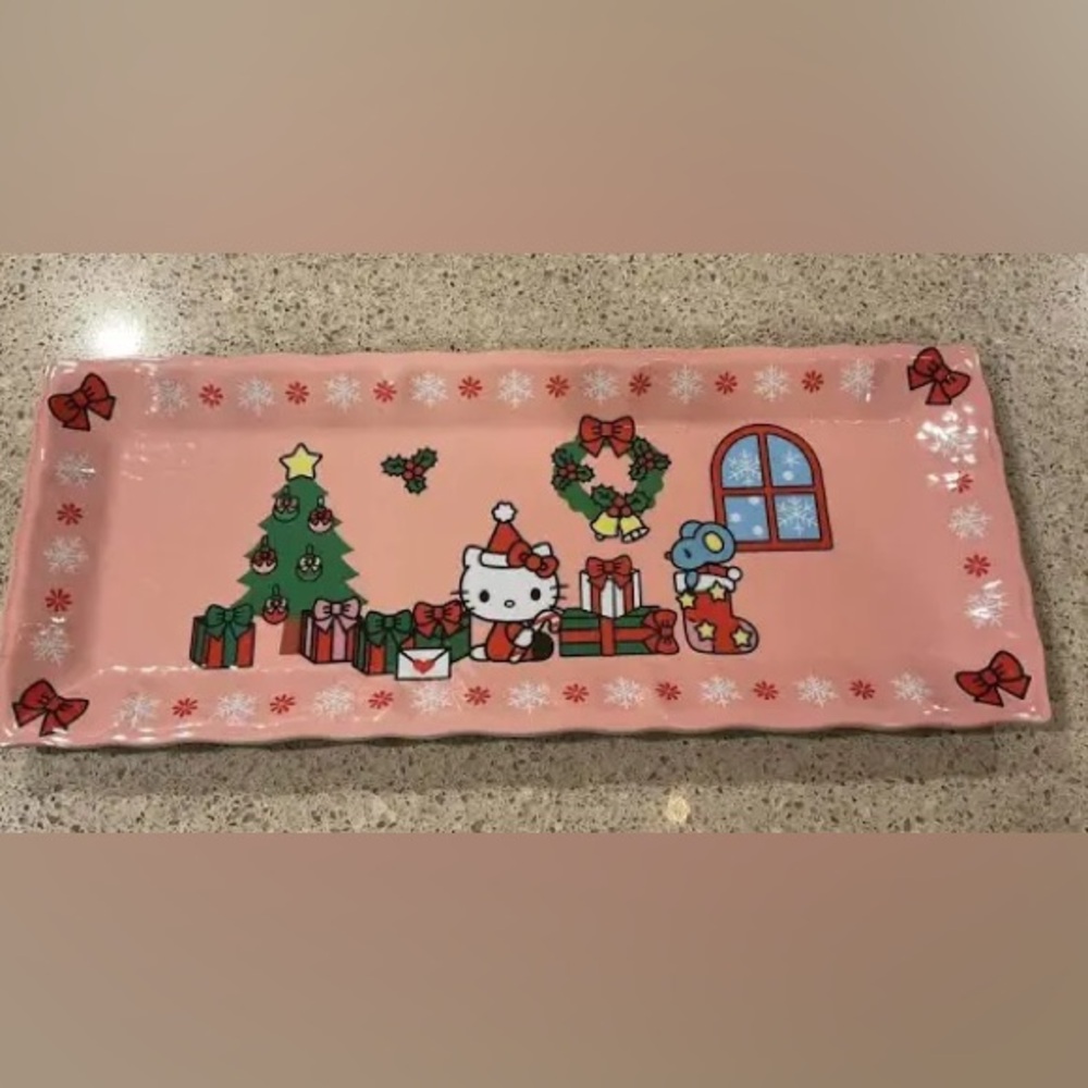 Hello Kitty Christmas Bistro Rectangular Melamine Tray by Sanrio New with Tag